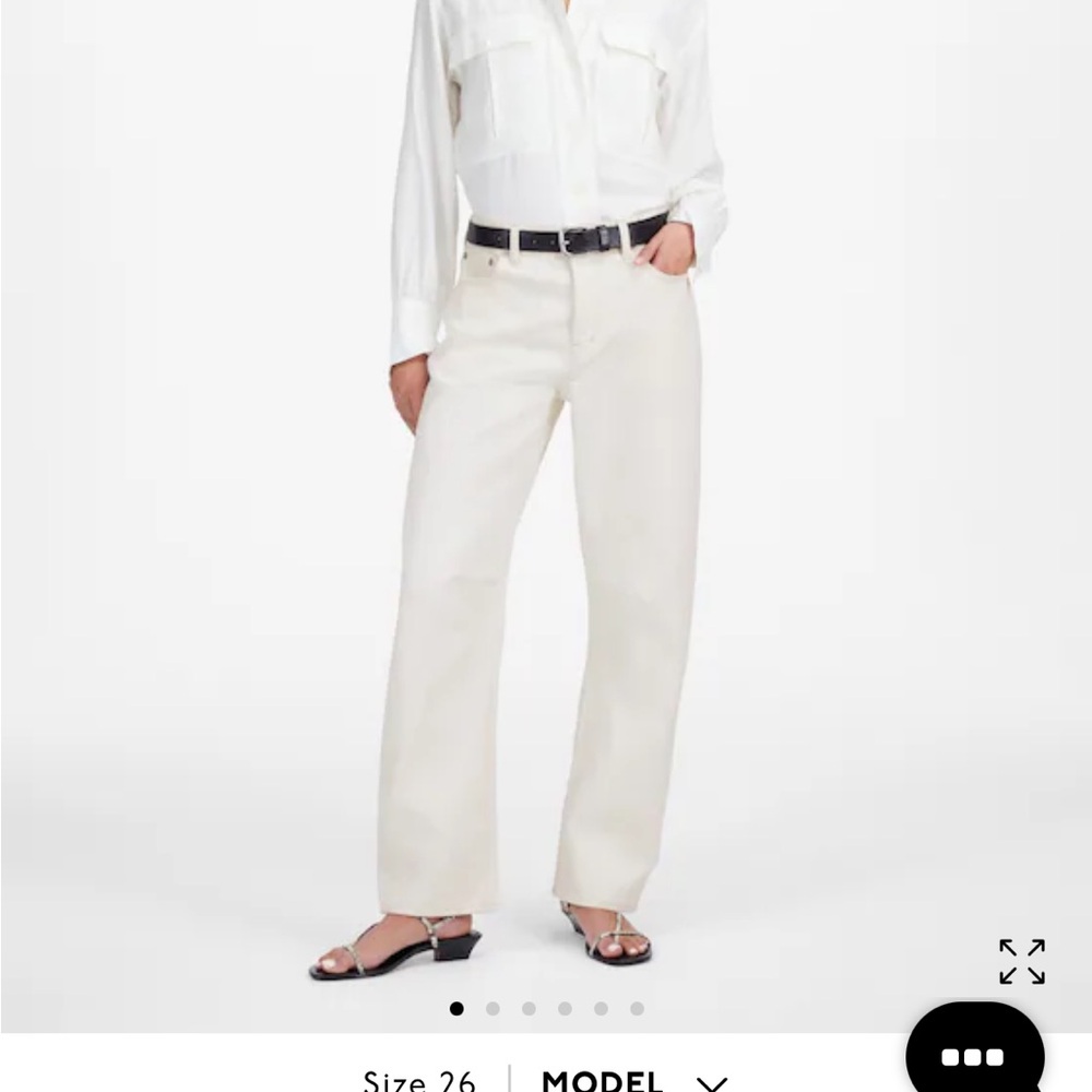 Madewell Cream Darted Barrel Jeans NWT